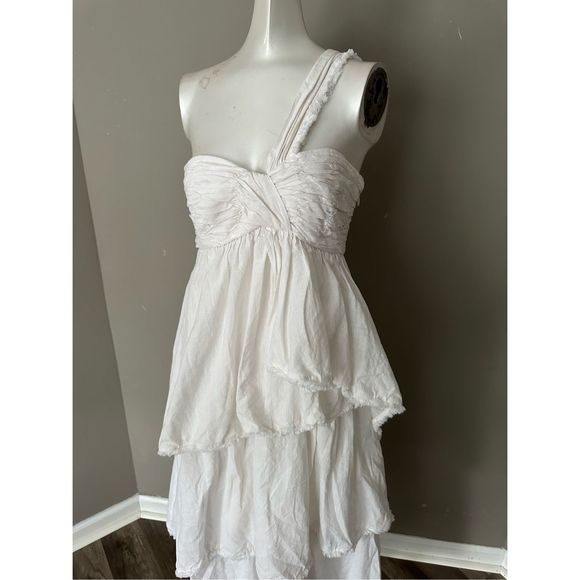 CINQ A SEPT Sori Tiered Cotton One-Shoulder Dress US 0 $465 - Picture 7 of 11